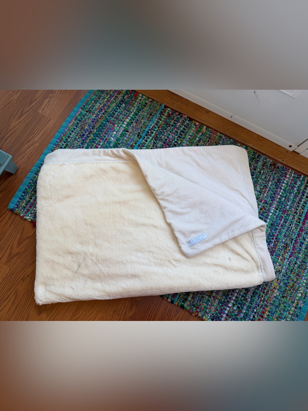 Restoration Hardware Cream Plush Throw Blanket